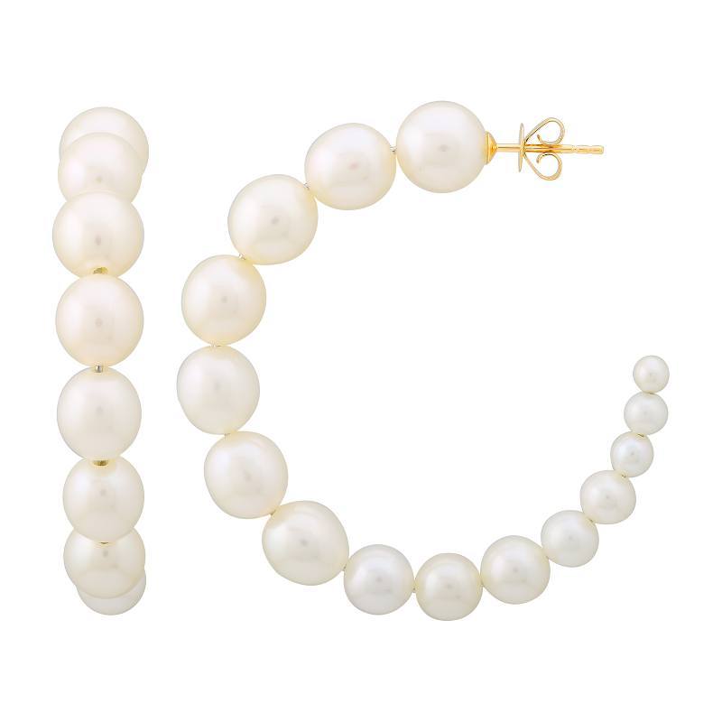 Elegant pearl hoop earrings with gold clasps from our luxury jewelry collection