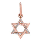 14K Gold Half Pave Diamond Star of David Charm Rose Gold Charms & Pendants by Izakov Diamonds + Fine Jewelry | Izakov