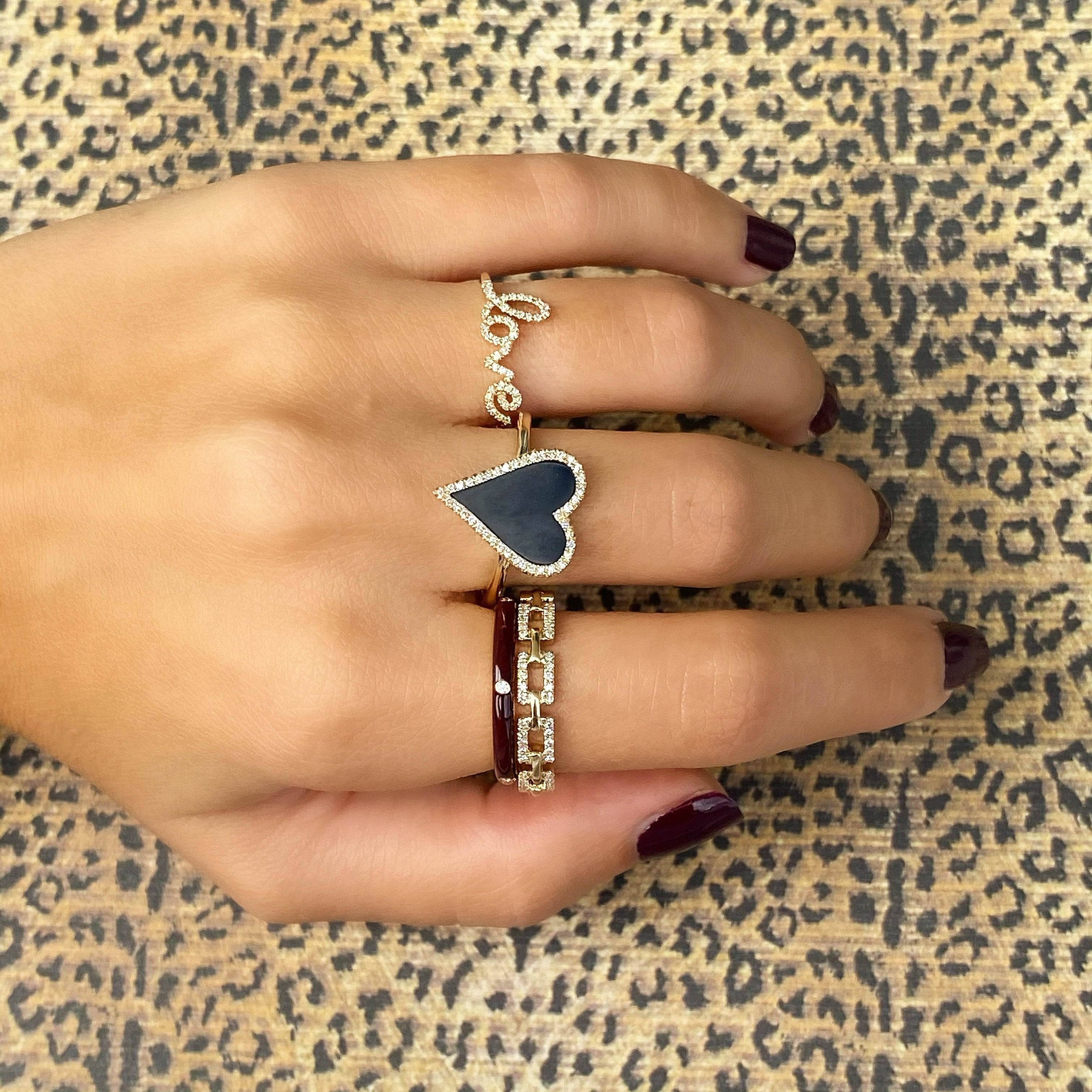 Halo Diamond Onyx Skinny Heart Ring Izakov Diamonds + Fine Jewelry VI