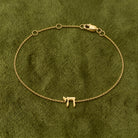 Hebrew Chai Gold Bracelet in 14K yellow gold, styled, Izakov Fine Jewelry