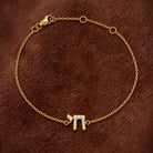 Hebrew Chai Diamond Bracelet in 14K yellow gold, styled, Izakov Fine Jewelry
