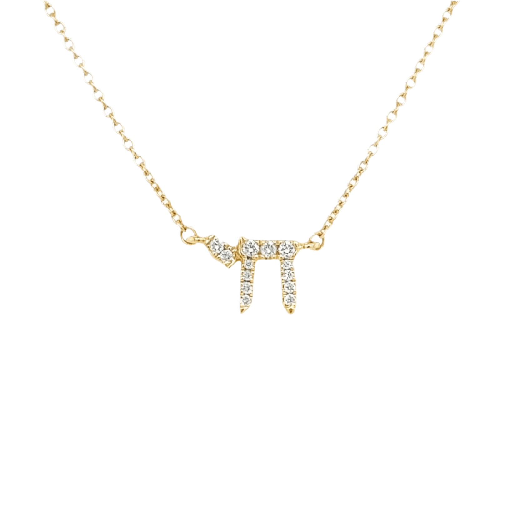 14K Gold Hebrew Chai Diamond Necklace Necklaces by Izakov Diamonds + Fine Jewelry | Izakov