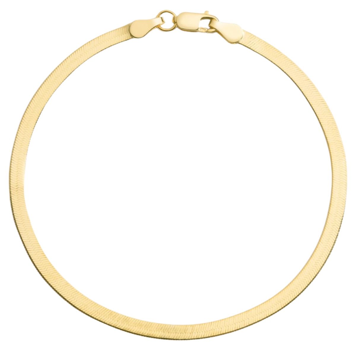 14K Gold Herringbone Chain Anklet 3mm Yellow Gold Necklaces by Izakov Diamonds + Fine Jewelry | Izakov