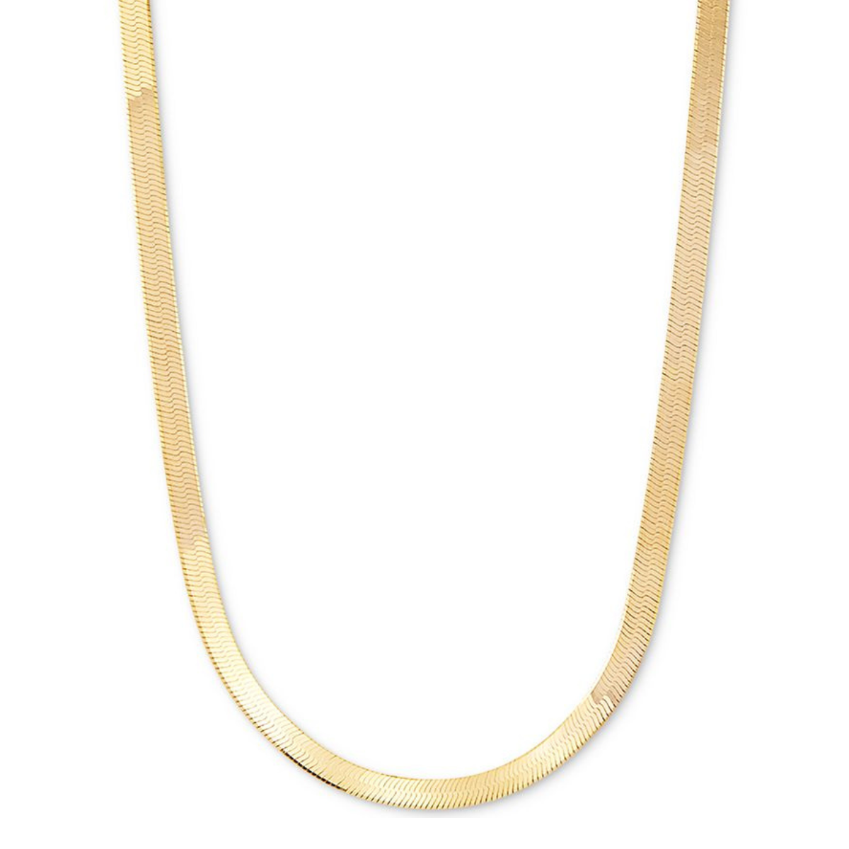 14K Gold Herringbone Chain Necklace 16"-18" Yellow Gold Necklaces by Izakov Diamonds + Fine Jewelry | Izakov