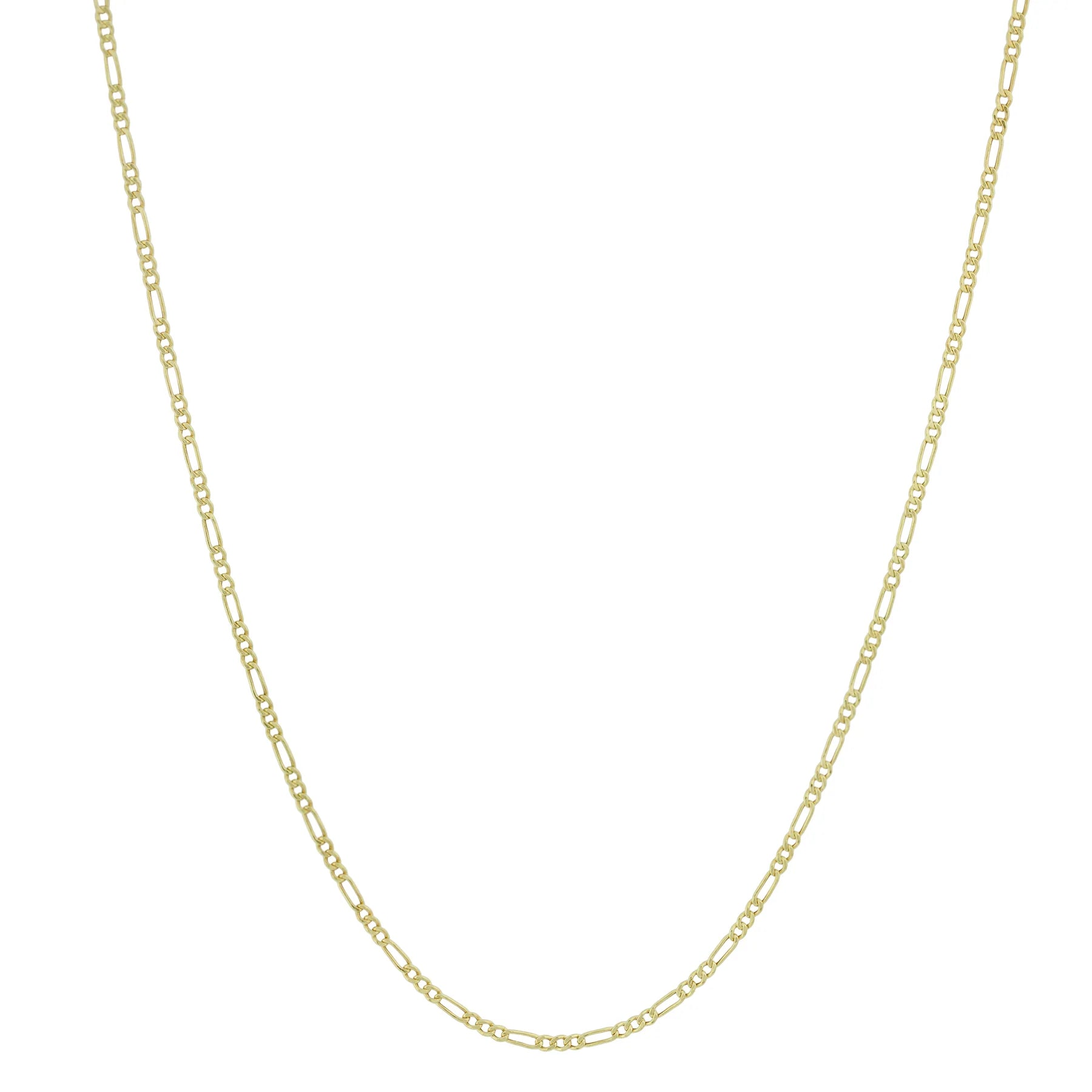 14K Gold Figaro Chain Necklace S (2mm) / 16" / Yellow Gold Izakov Diamonds + Fine Jewelry