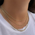 14K Gold Hollow Figaro Chain Necklace - Necklaces - Izakov Diamonds + Fine Jewelry