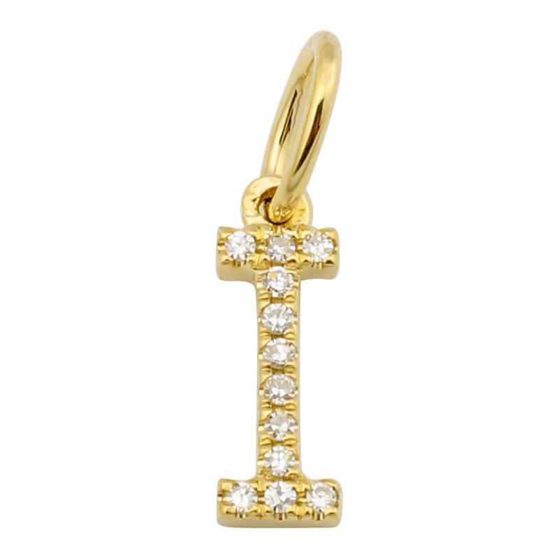 14K Gold Initial Diamond Necklace Charm I Yellow Gold Charms & Pendants by Izakov Diamonds + Fine Jewelry | Izakov