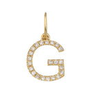 Gold letter G pendant with diamonds - luxury personalized jewelry