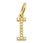 Gold initial "I" pendant with sparkling diamonds from our elegant jewelry collection