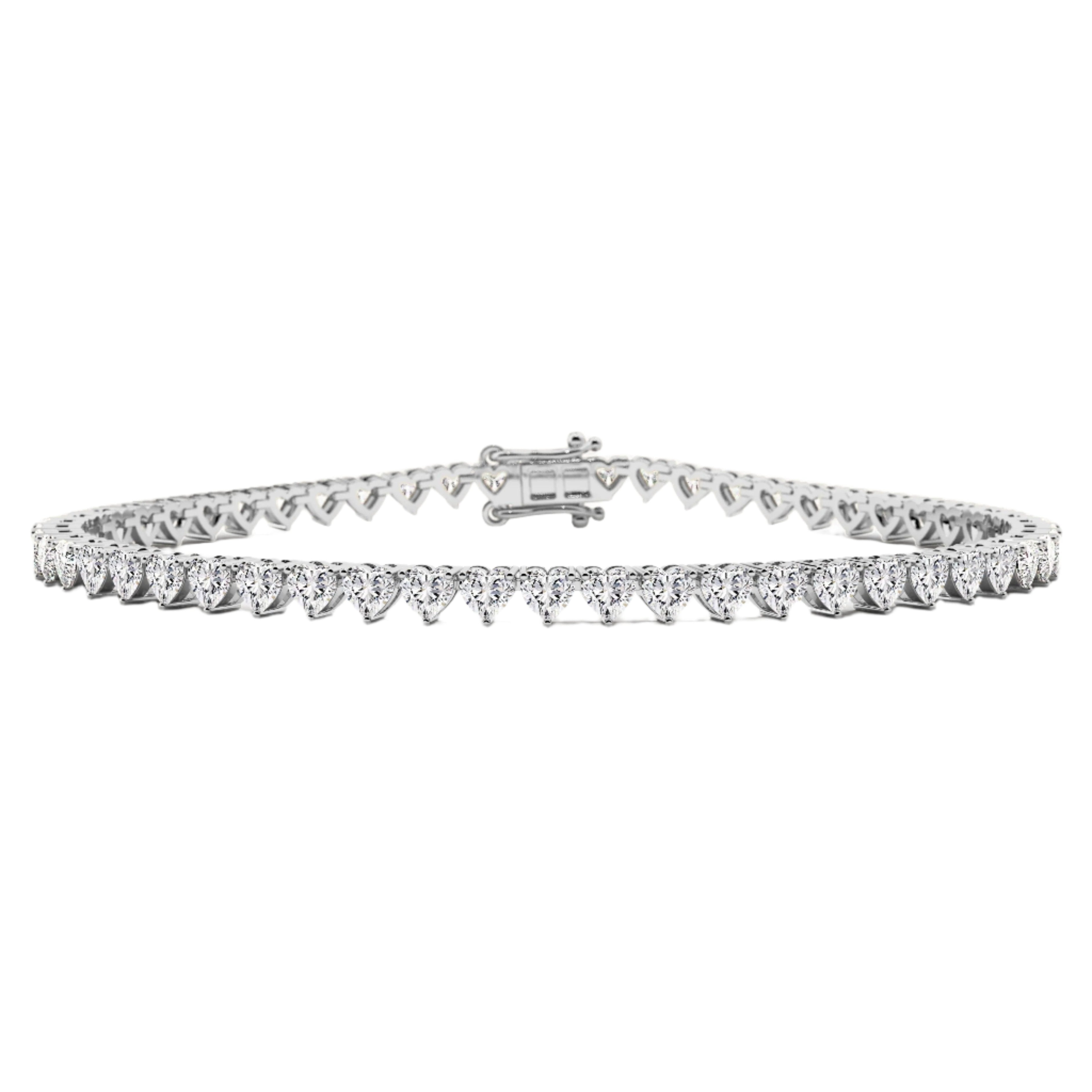 14K Gold Lab-Grown Heart Shape Diamond Tennis Bracelet Bracelets by Izakov Diamonds + Fine Jewelry | Izakov