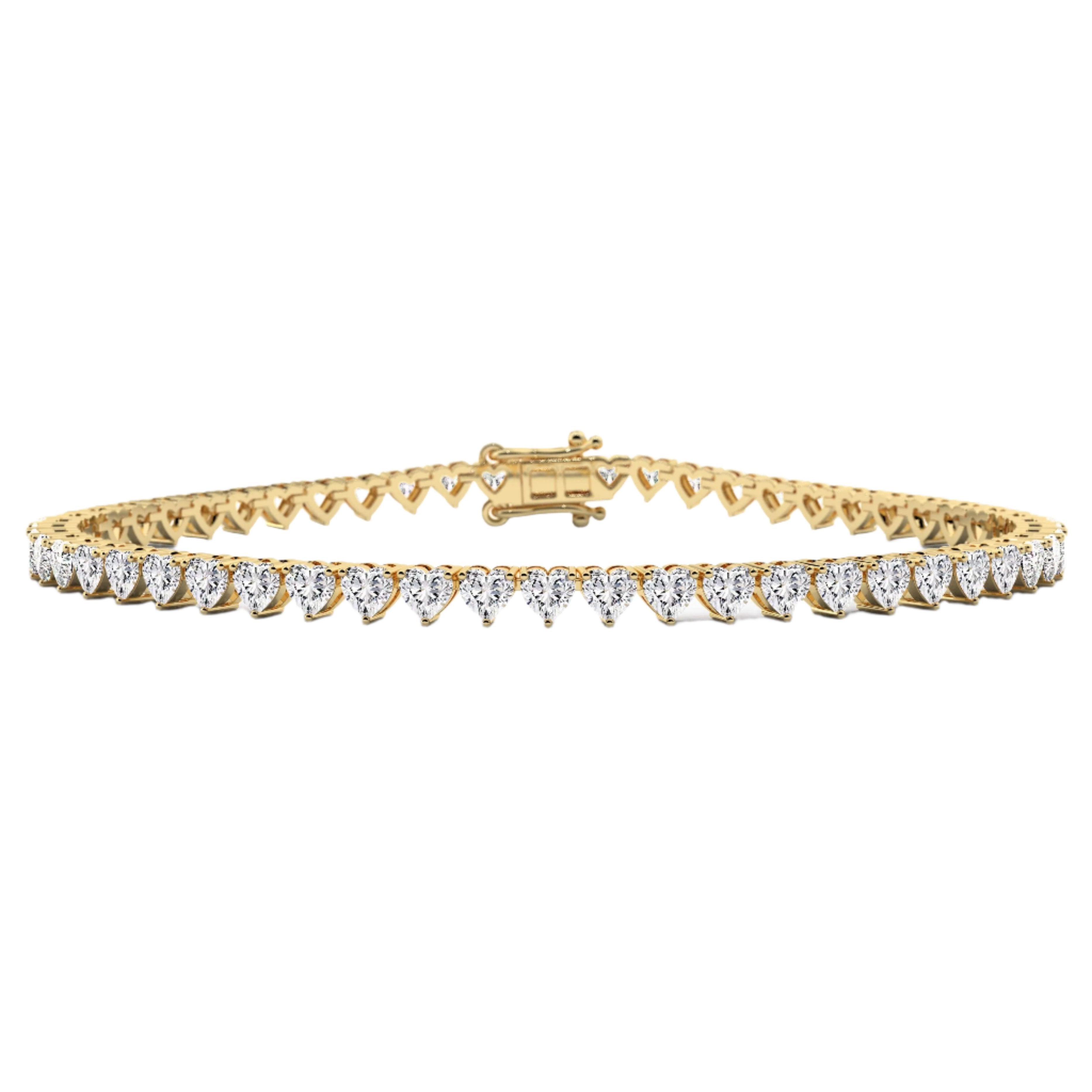 14K Gold Lab-Grown Heart Shape Diamond Tennis Bracelet Bracelets by Izakov Diamonds + Fine Jewelry | Izakov