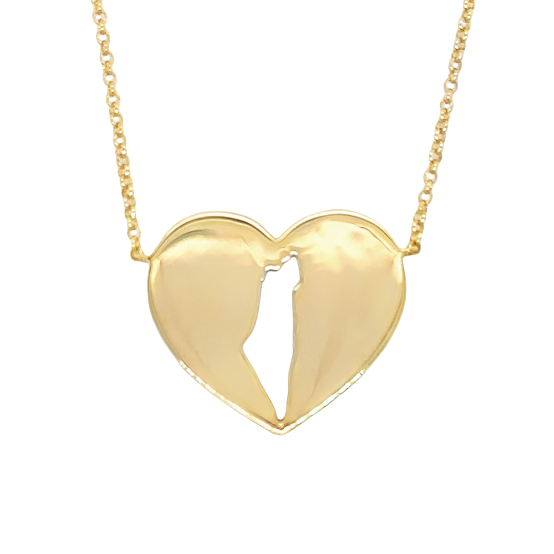 14K Gold Land Of Israel Cutout Heart Necklace Necklaces by Izakov Diamonds + Fine Jewelry | Izakov