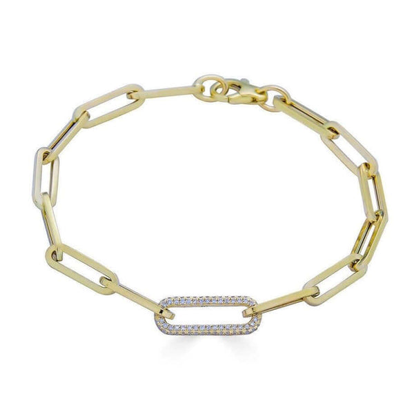 Large Pave Diamond Chain Link Bracelet at Moondance Jewelry