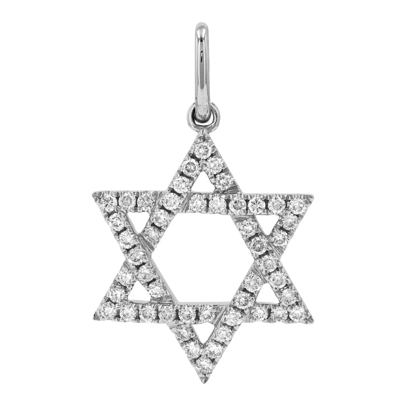 14K Gold Large Star of David Diamond Necklace Charm - Charms & Pendants - Izakov Diamonds + Fine Jewelry