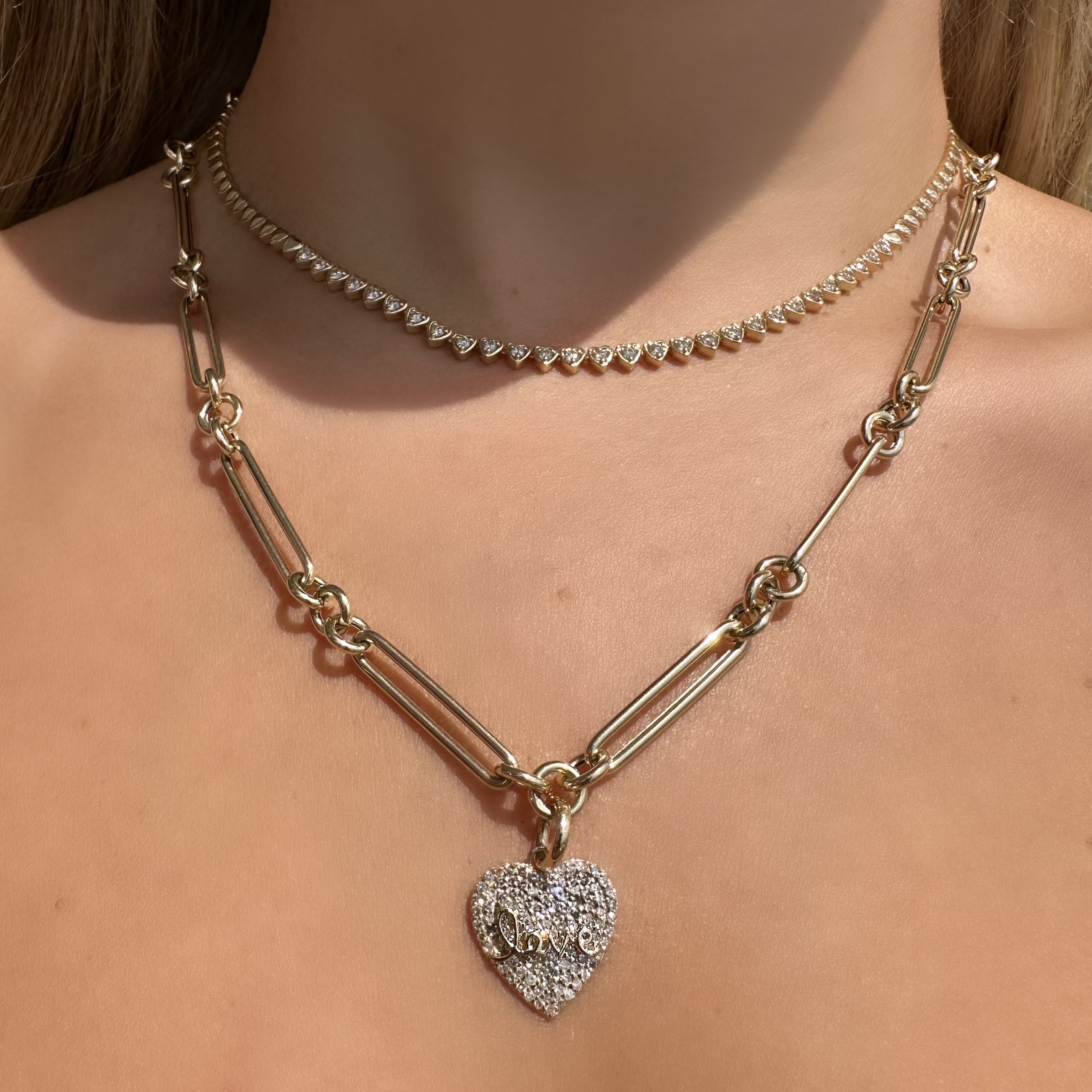 14k Gold Heart Necklace/ Heart Necklace/ Gold Necklaces/ Love