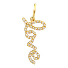14K Gold Love Script Diamond Necklace Charm Yellow Gold Charms & Pendants by Izakov Diamonds + Fine Jewelry | Izakov