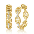 14K Gold Mariner Diamond Links Hoops Pair Earrings by Izakov Diamonds + Fine Jewelry | Izakov