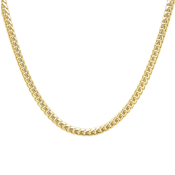 Gold chain necklace for women by our jewelry brand, showcasing a stunning high-polish finish and elegant design.