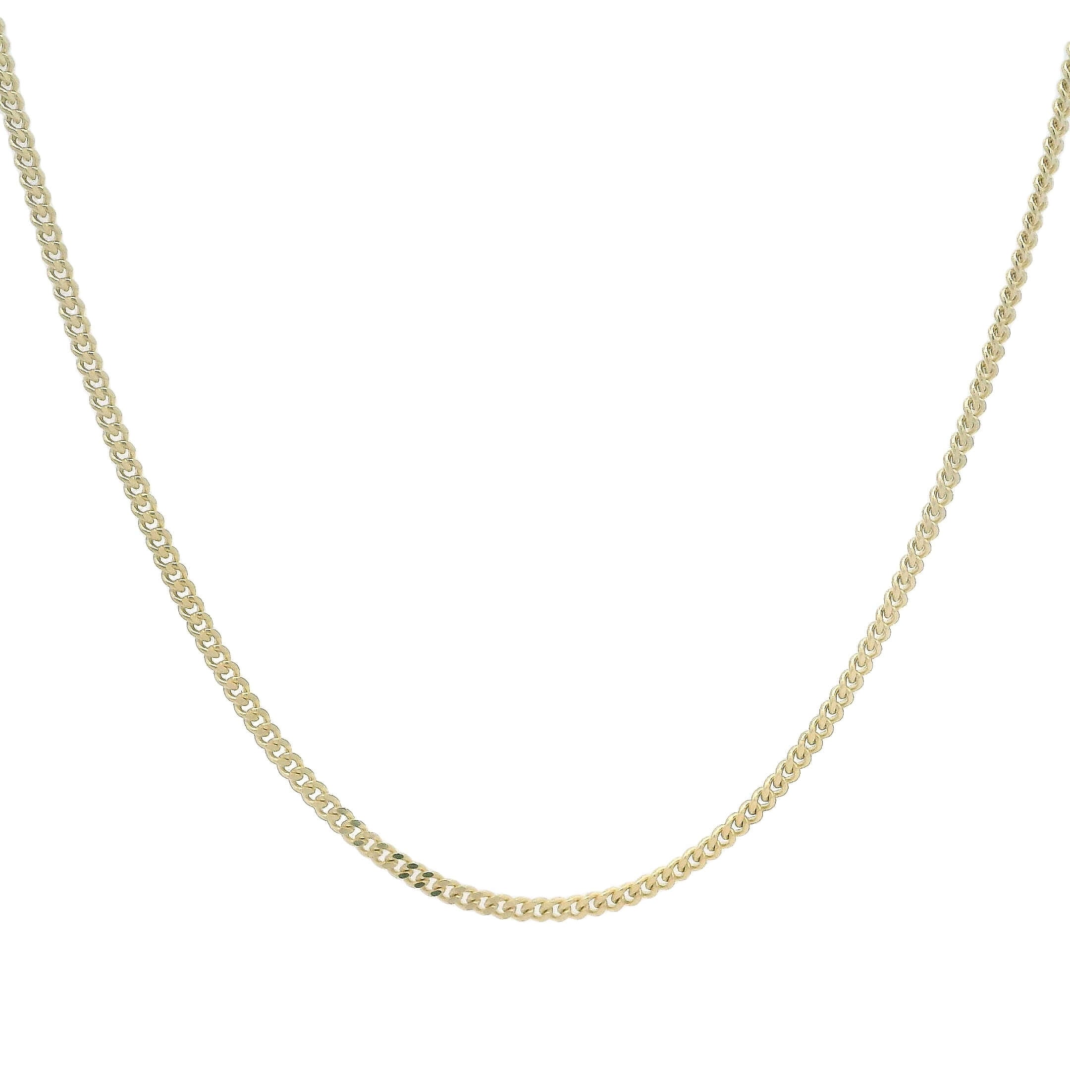 14K Gold Micro Cuban Link Chain Necklace, 1.2mm width, available in 16" and 18", crafted in Italy.