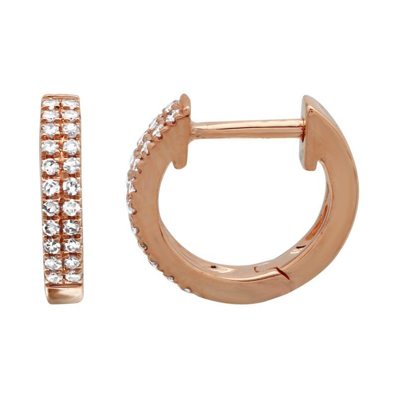 Rose gold hoop earrings with sparkling diamond accents from our luxury jewelry collection.