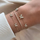 14K Gold Micro Pave Diamond Butterflies Quartet Bracelet - Bracelets - Izakov Diamonds + Fine Jewelry