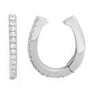 Diamond-studded silver hoop earrings from our exclusive jewelry collection