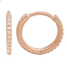 Rose gold diamond-studded hoop earrings from our luxury jewelry collection.