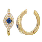 Gold hoop earrings with sapphire and diamond accents from our luxurious jewelry collection.