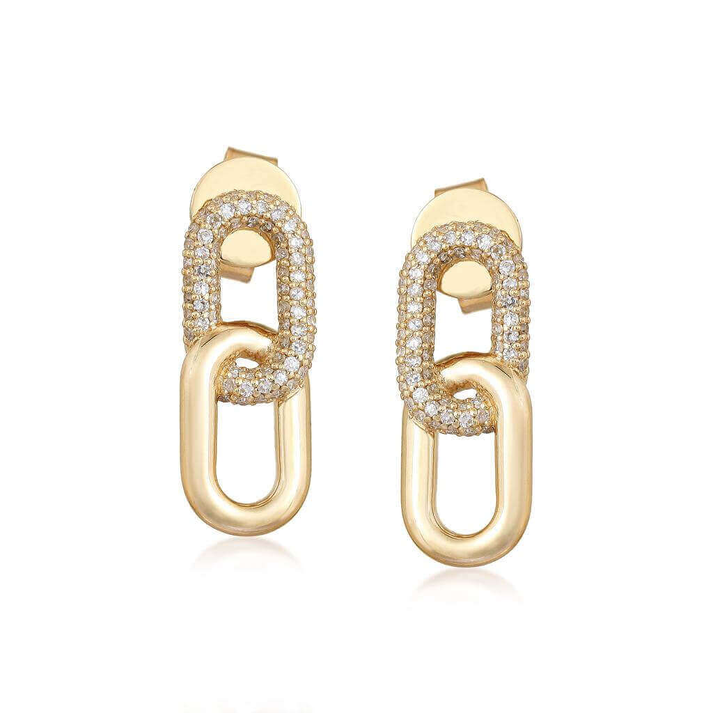 Gold and diamond link earrings from our jewelry collection