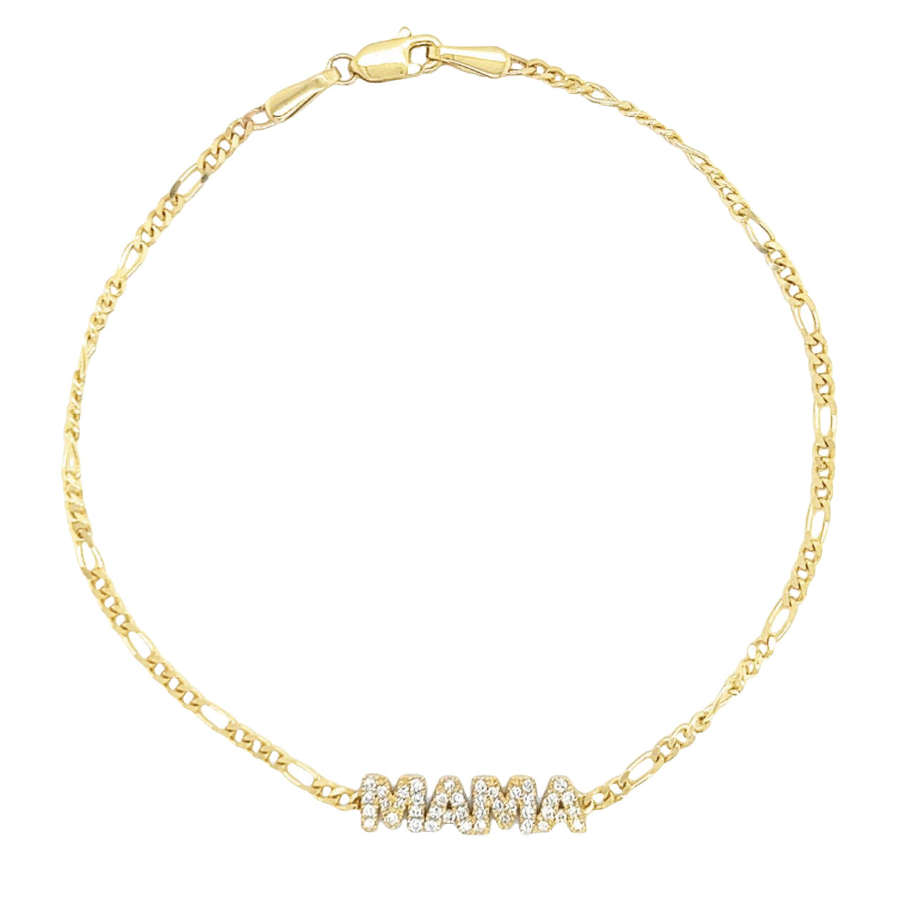 14K Gold Micro Pave Diamond Mama Block Bracelet Bracelets by Izakov Diamonds + Fine Jewelry | Izakov