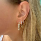 14K Gold Micro Pave Diamond Mariner Oval Hoops Pair Earrings by Izakov Diamonds + Fine Jewelry | Izakov