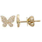 Gold butterfly earrings with sparkling diamond accents, perfect for adding a touch of elegance to any outfit from our jewelry brand.