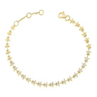 14K Gold Micro Pave Diamond Star Links Bracelet Yellow Gold Bracelets by Izakov Diamonds + Fine Jewelry | Izakov