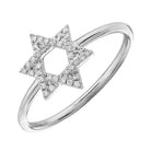 14K Gold Micro Pave Diamond Star Of David Ring White Gold Rings by Izakov Diamonds + Fine Jewelry | Izakov