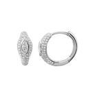 Diamond-studded hoop earrings in sterling silver from our luxury jewelry collection.