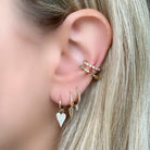 14K Gold Micro Pave Mini Spike Diamond Huggies Pair Earrings by Izakov Diamonds + Fine Jewelry | Izakov