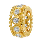 Milgrain Bezel Gemstone Rondelle featuring 14K gold and diamonds by Izakov Fine Jewelry, elegant jewelry accent.
