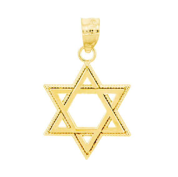 14K Gold Milgrain Star of David Necklace Charm - Charms & Pendants - Izakov Diamonds + Fine Jewelry
