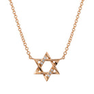 14K Gold Mini Diamond Accented Star of David Necklace Rose Gold Necklaces by Izakov Diamonds + Fine Jewelry | Izakov