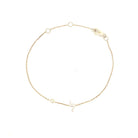 Mini Hebrew Initial Gemstone Bezel Bracelet from Izakov Fine Jewelry, featuring a delicate Hebrew letter and elegant design.