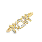14K Gold Mini Hebrew Mom Diamond Ring - Rings - Izakov Diamonds + Fine Jewelry