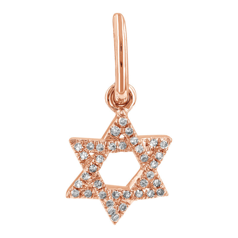 14K Gold Mini Micro Pave Diamond Star of David Charm Rose Gold Charms & Pendants by Izakov Diamonds + Fine Jewelry | Izakov