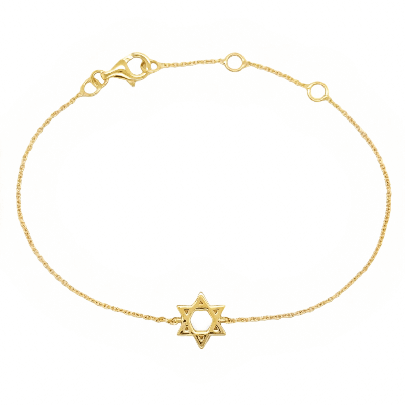 14K Gold Mini Star Of David Bracelet - Bracelets - Izakov Diamonds + Fine Jewelry