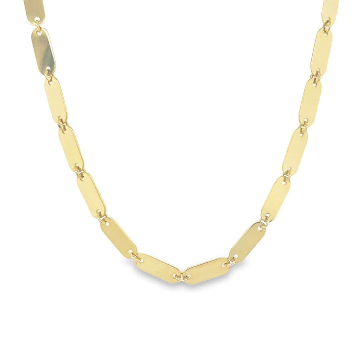 14K Gold Mirror Chain Link Necklace 14K Yellow Gold / 16