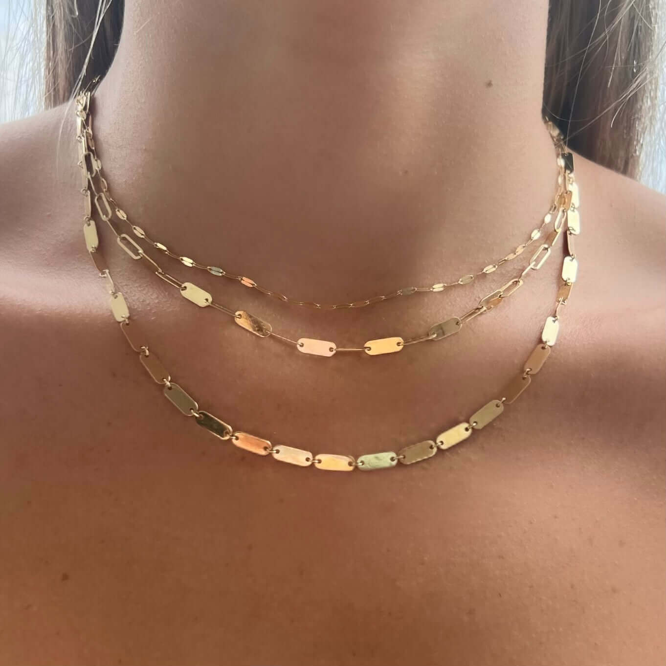 14K Gold Mirror Tag Link Chain Necklace - Necklaces - Izakov Diamonds + Fine Jewelry