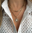 14K Gold Mother of Pearl Star Diamond Links Necklace Charm Yellow Gold Charms & Pendants by Izakov Diamonds + Fine Jewelry | Izakov