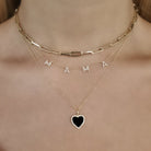 14K Gold Onyx Heart Diamond Necklace Charm Pendant Izakov Diamonds + Fine Jewelry