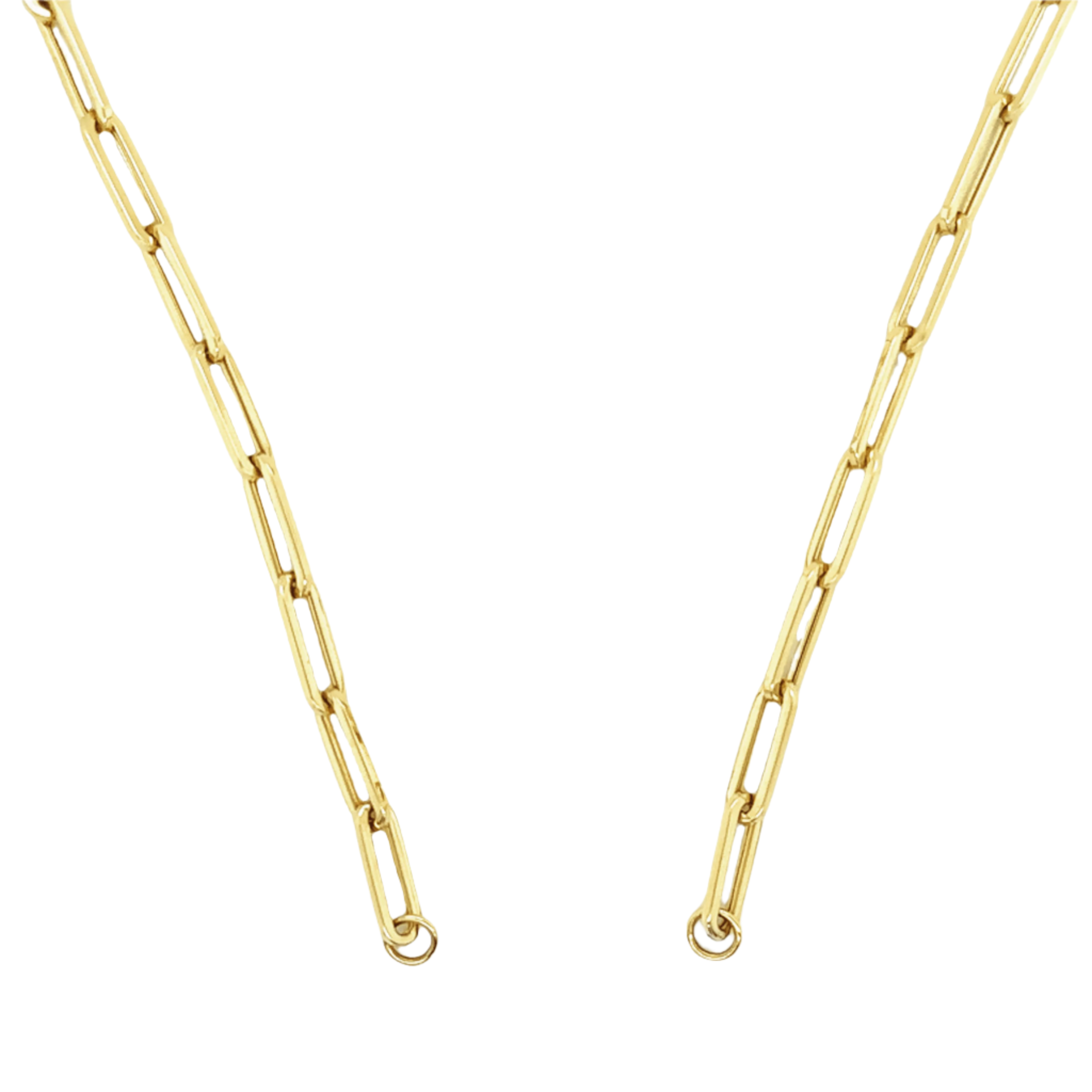 14K Gold Open End Paper Clip Link Chain Necklace – IZAKOV