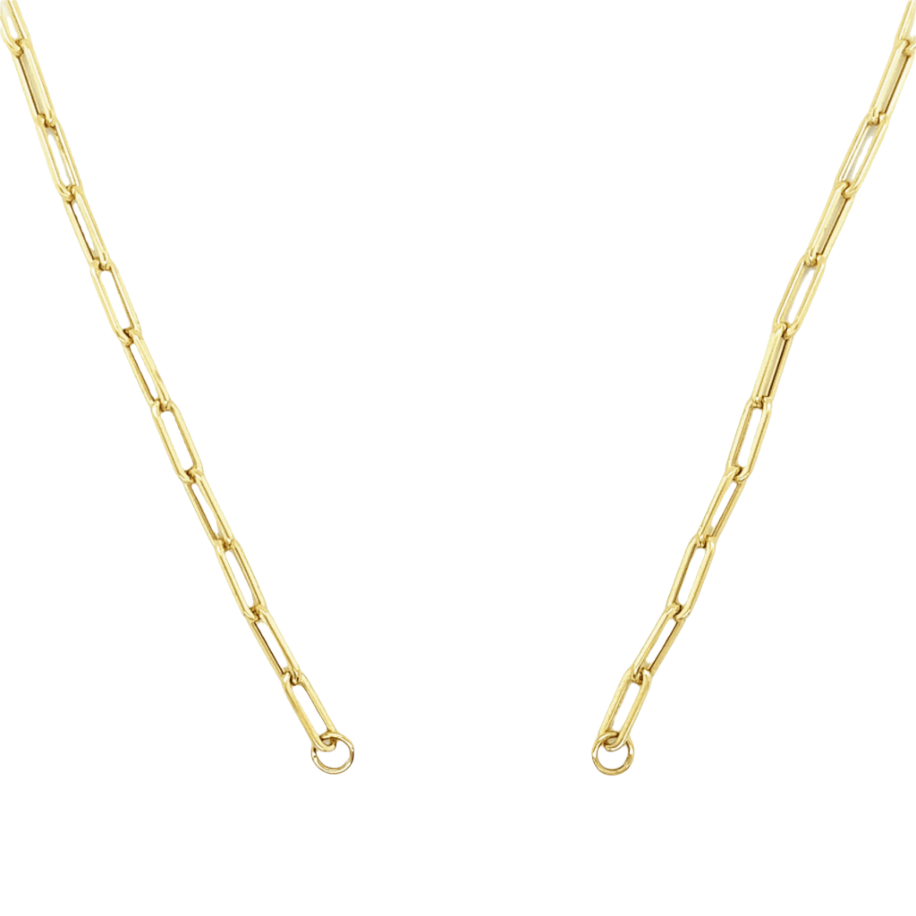 14K Gold Open End Paper Clip Link Chain Necklace – IZAKOV