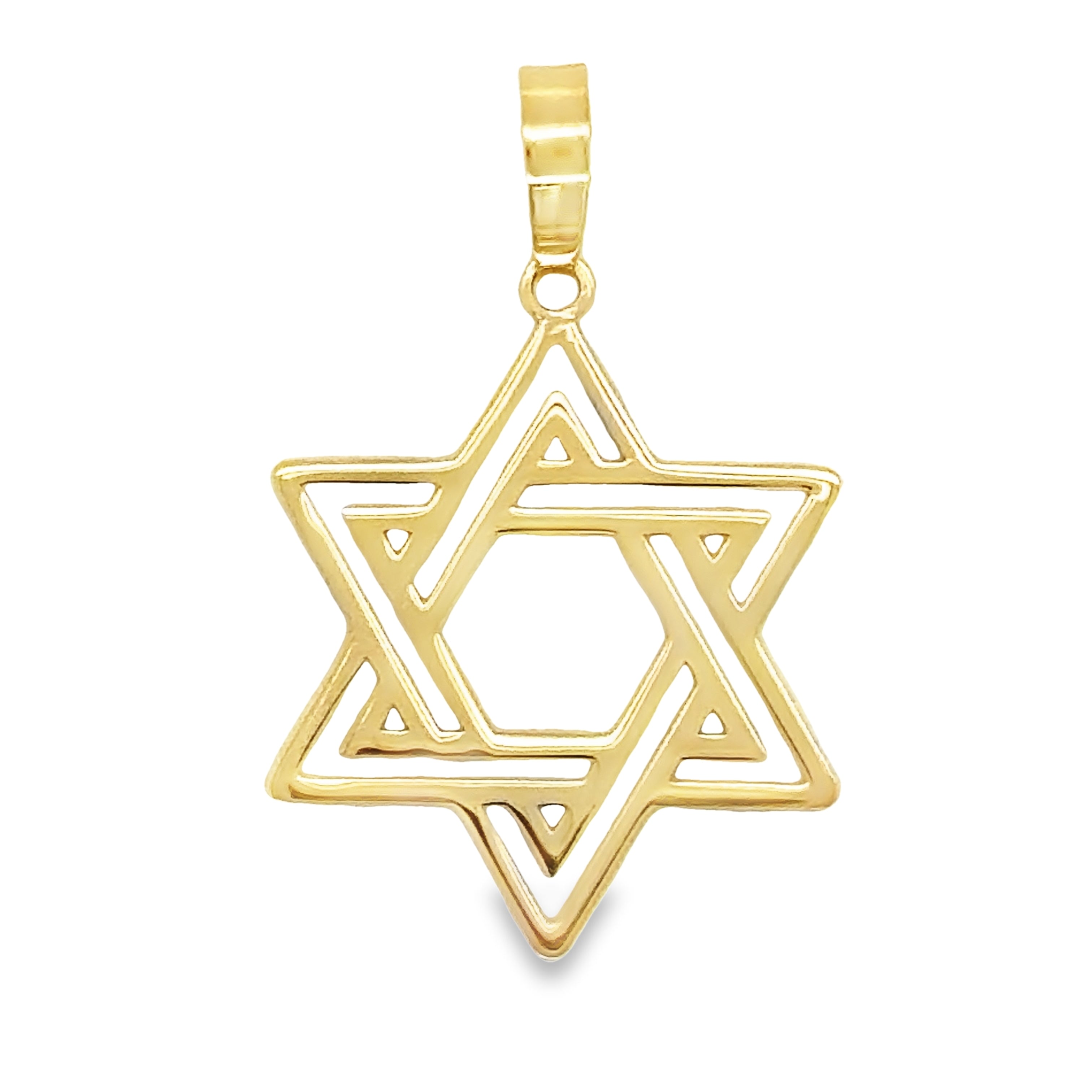 14K Gold Outlined Star of David Necklace Pendant Yellow Gold Charms & Pendants by Izakov Diamonds + Fine Jewelry | Izakov